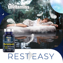 tnvitamins Melatonin capsule pouring demonstrates convenient nightly intake.
