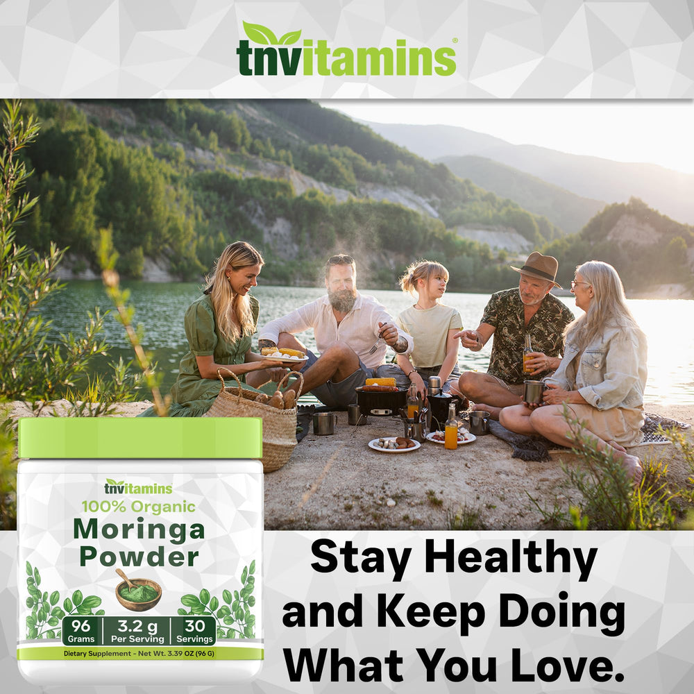 Vegan, Non-GMO, gluten-free packaging for moringa powder