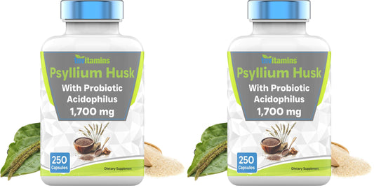 TNVitamins Psyllium Husk Capsules bottle labeled 1700 mg per capsule