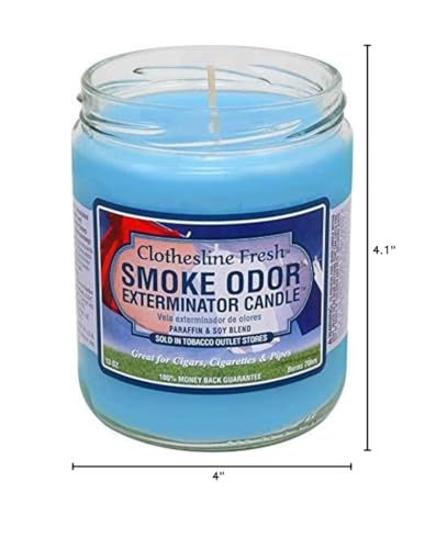 Front view of 13oz jar candle in Clothesline Fresh against white background