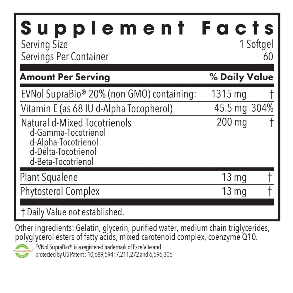 Close-up of Tocomin SupraBio tocotrienols softgels