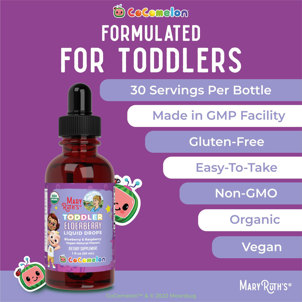 Toddler-friendly elderberry syrup usage illustrating serving
