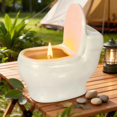 Sandalwood fragrance candle burning with warm glow