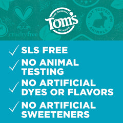 Fluoride-free label on Tom’s Botanically Bright toothpaste