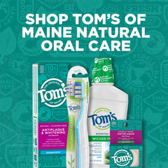 Tom's of Maine logo with floss packaging