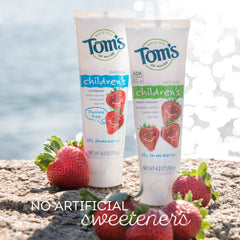 Tom's of Maine toothpaste for kids showing calcium and silica