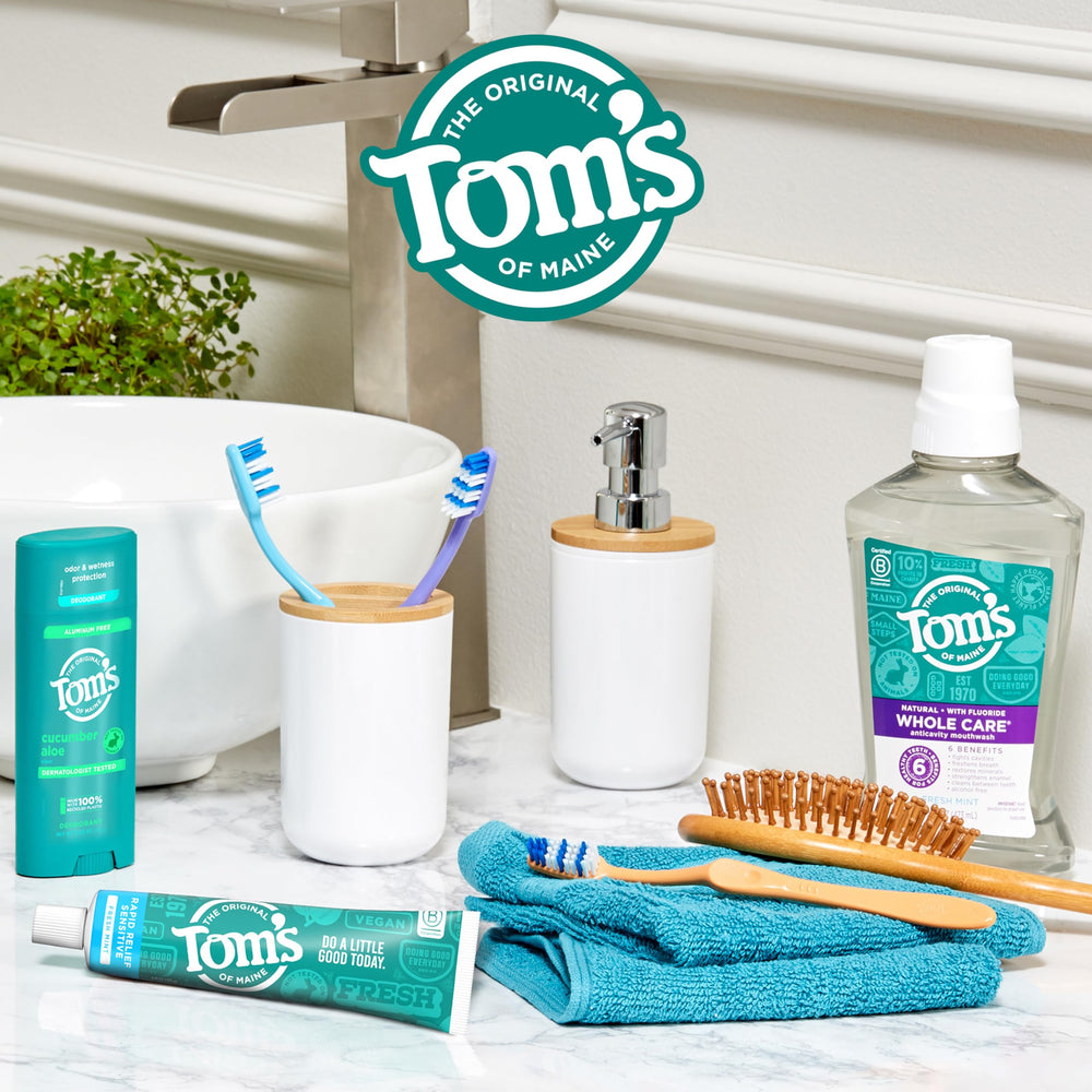 Fluoride-free claim and natural ingredient icons