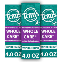 Front view of Tom's of Maine Whole Care Wintermint 3-pack toothpaste