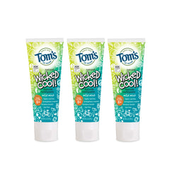 Tom's of Maine Wicked Cool! Kids Fluoride Toothpaste Mild Mint 4.2 oz – 3-pack
