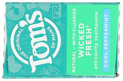 4 oz tube packaging of Toms of Maine Wicked Fresh toothpaste