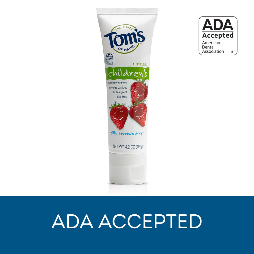 ADA Accepted Tom's of Maine Kids Toothpaste logo on packaging