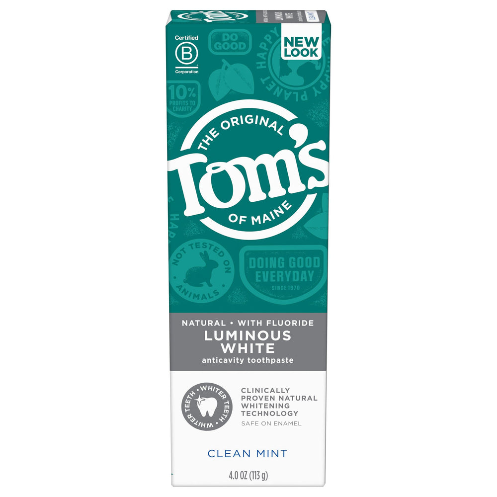 Tom's of Maine Luminous White toothpaste Clean Mint 4.7 oz front view