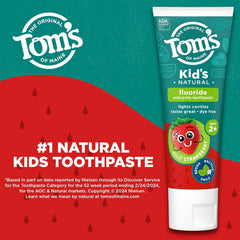 Recyclable tube of Tom's of Maine Silly Strawberry children's toothpaste