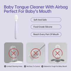 Infant oral care for 0-36 months with Tongueclear Tongue Scraper