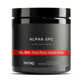 Toniiq Alpha GPC 600mg capsules bottle with label