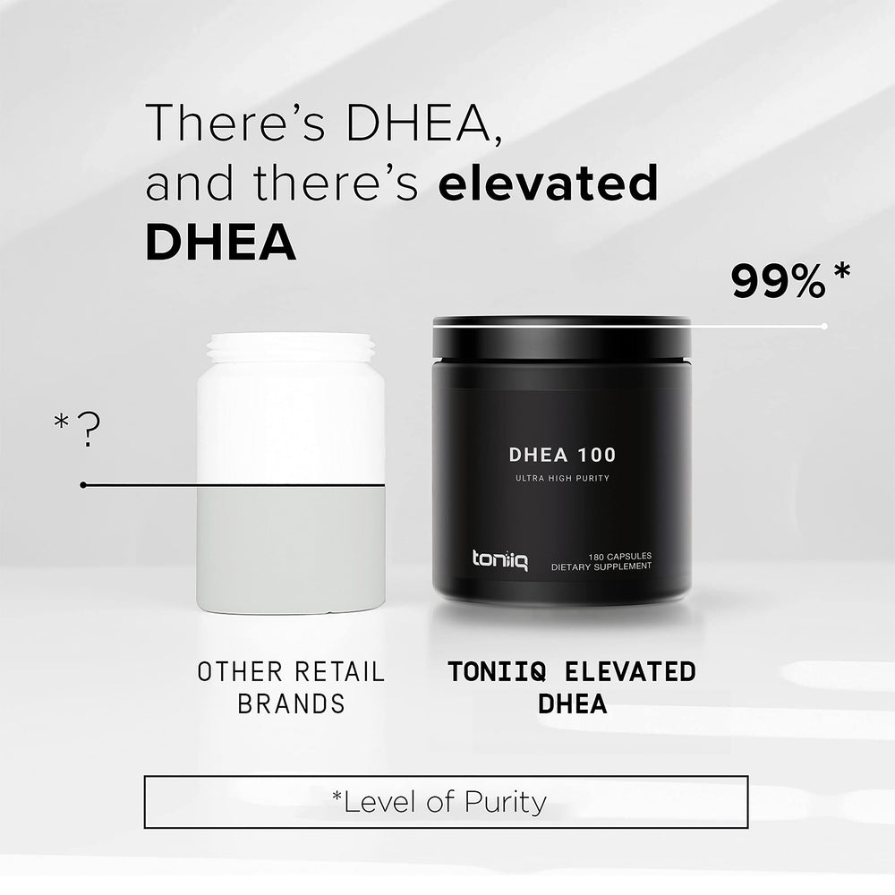 Purity badge indicating 99%+ purity for DHEA
