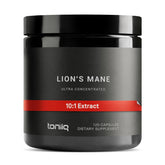 Toniiq Lion’s Mane 10:1 extract bottle showing 1800mg per serving
