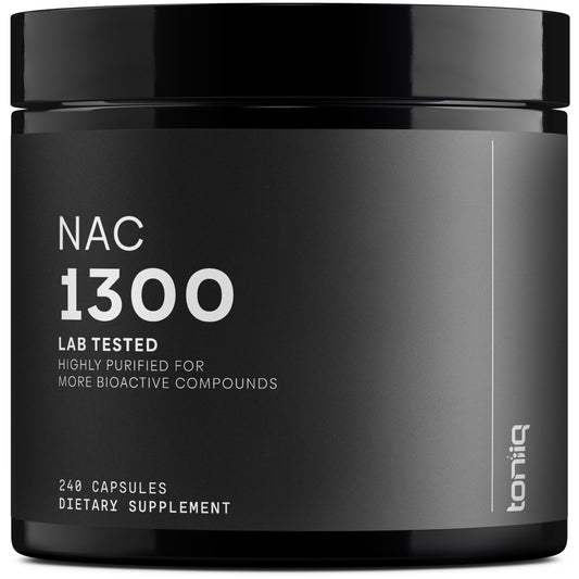 Toniiq NAC 1300mg 4-month supply bottle label