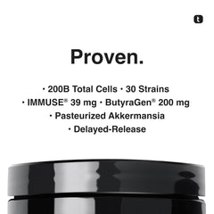 Graphic illustrating 30 probiotic strains in the Toniiq formula