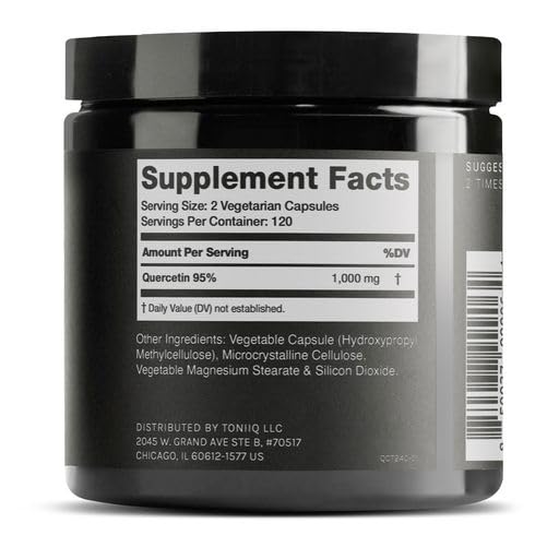 Quercetin capsules packaging and bottle