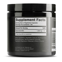 Quercetin capsules packaging and bottle