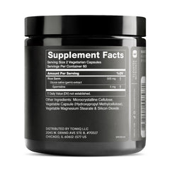 Toniiq Spermidine label showing potency and standardization