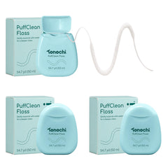 Tonochi PuffClean Expanding Dental Floss with beeswax coating – 55 yd roll