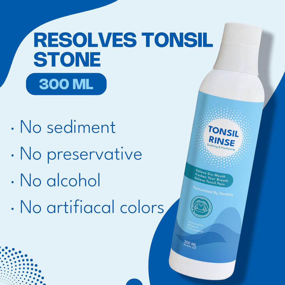 Tonsil Stone Mouth Wash with fresh breath concept