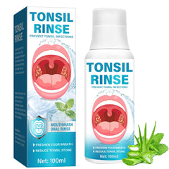 Bottle of Tonsil Stone Remover Mouthwash with natural ingredients