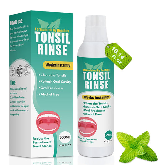 Tonsil Stone Remover Oral Rinse bottle 300ml on a white background