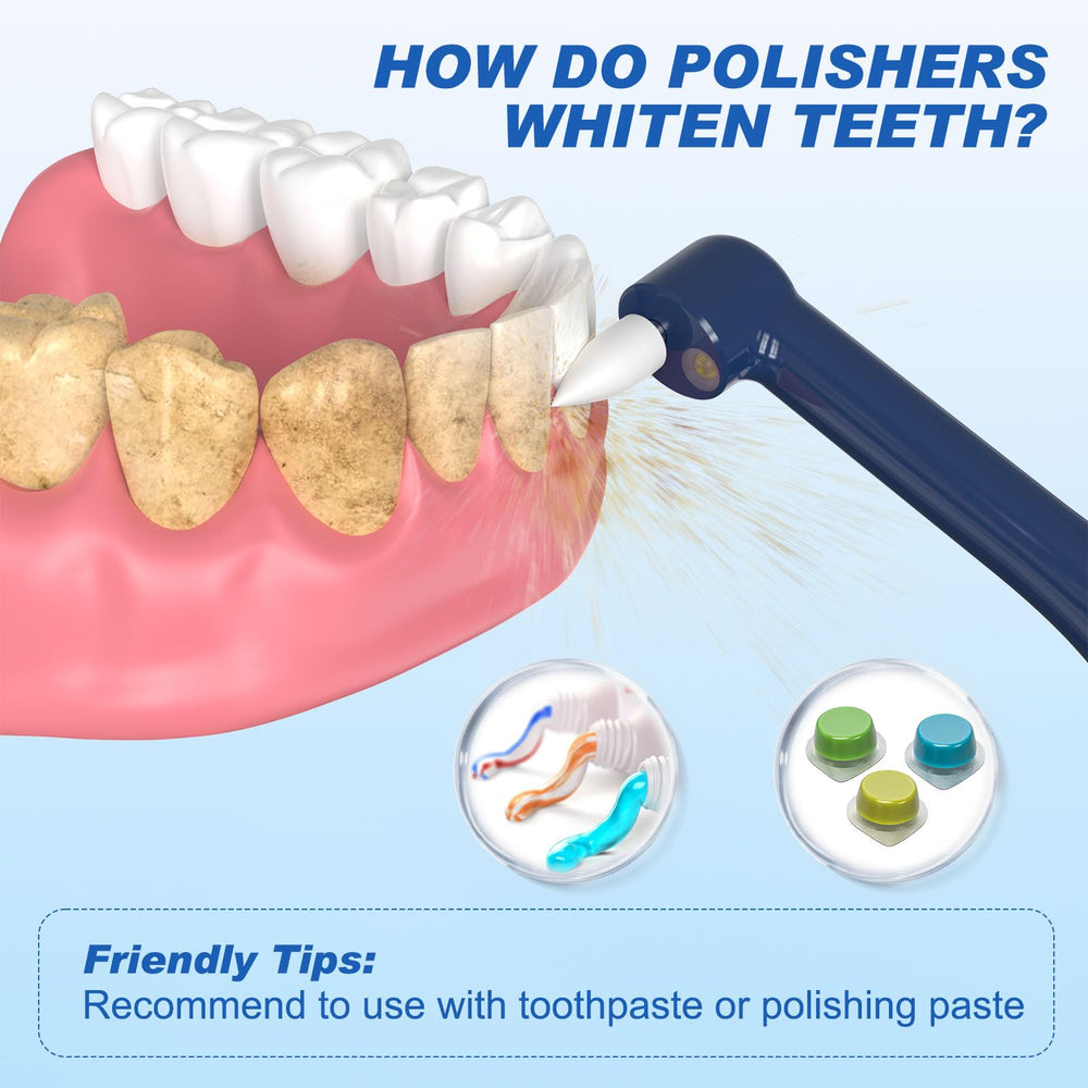 Five replaceable brush heads for polishing and cleaning