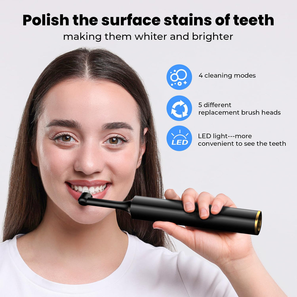 Five brush heads included in the tooth polisher kit