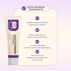 Natural ingredients and mint leaves used in Tooth Refresh toothpaste