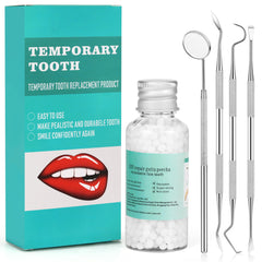 Tooth Repair Kit packaging with four dental tools