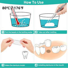 Temporary tooth replacement being formed at home