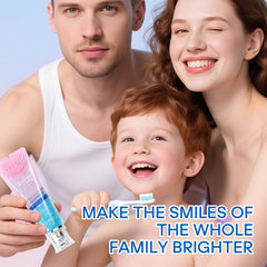 Toothbrush with toothpaste foam cleaning gums and teeth