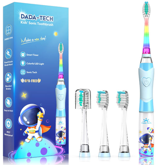 Front view of Kids Electric Toothbrush Astronauts Blue