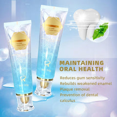 Toothpaste showing stain removal action
