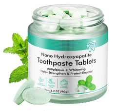 Packshot: natural peppermint hydroxyapatite toothpaste tablets (150 tabs)