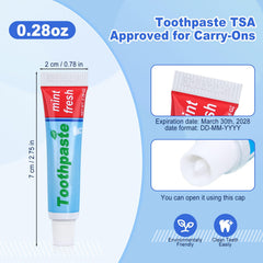 Mint-scented travel toothpaste bulk tubes close-up