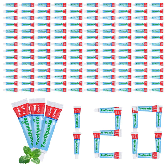 120-pack mini toothpaste travel size bottle laid out