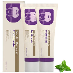 Tooth Refresh Toothpaste bottle with fresh breath branding