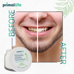 Vegan organic gluten-free toothpowder packaging