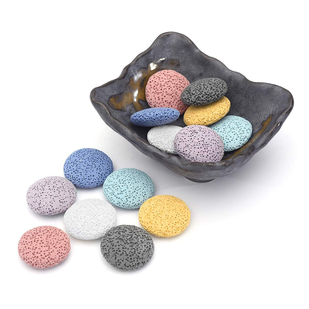 Top Plaza lava rock diffuser set with square ceramic warmer and 14 lava beads