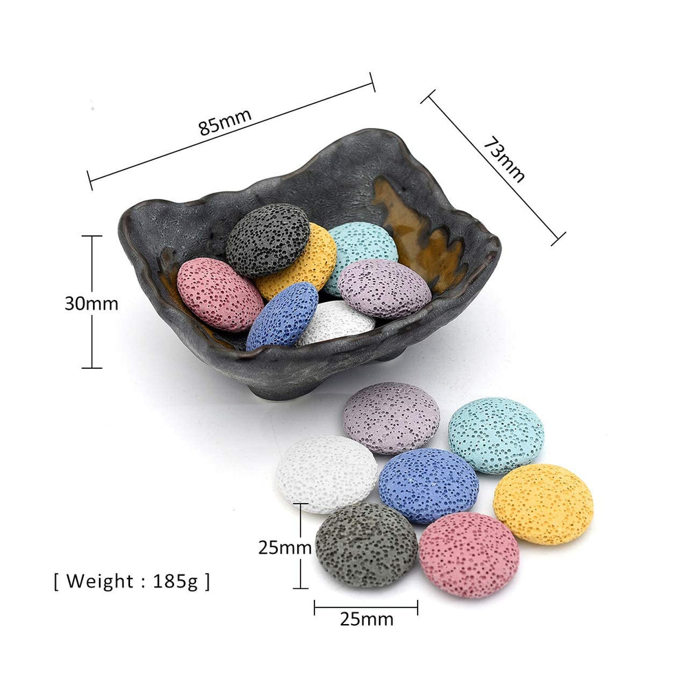 Product components: ceramic warmer, 14 lava beads, gift box