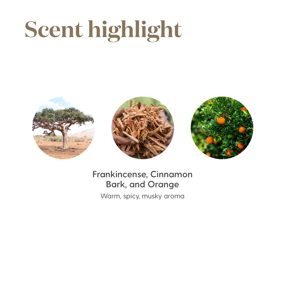 Top view of Abundance 15 ml bottle beside a diffuser