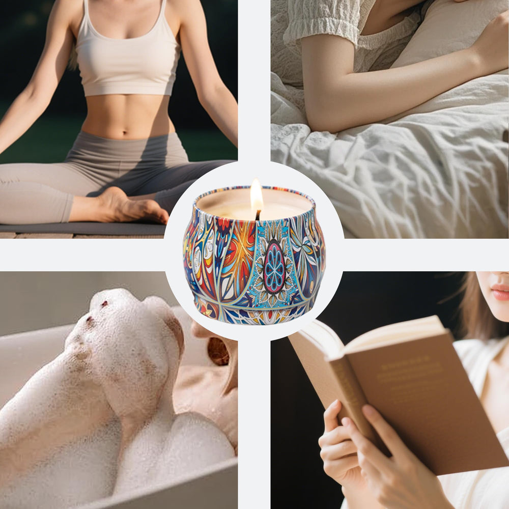 Topadorn vanilla candle meditation scene suggests warm, inviting ambiance for winding down