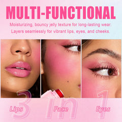 Topcent jelly blush contour stick lip-use for subtle rosy tint.