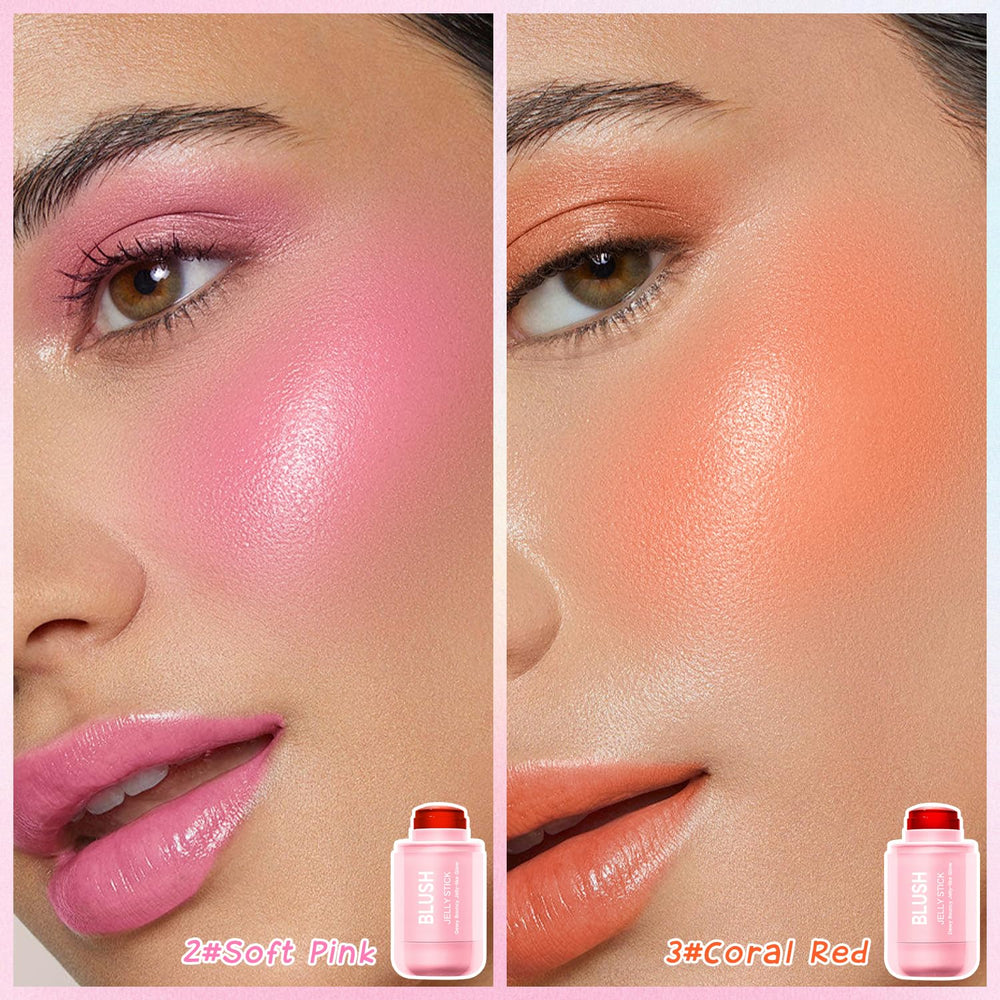Topcent jelly blush contour stick color swatch demonstrates light, natural glow.