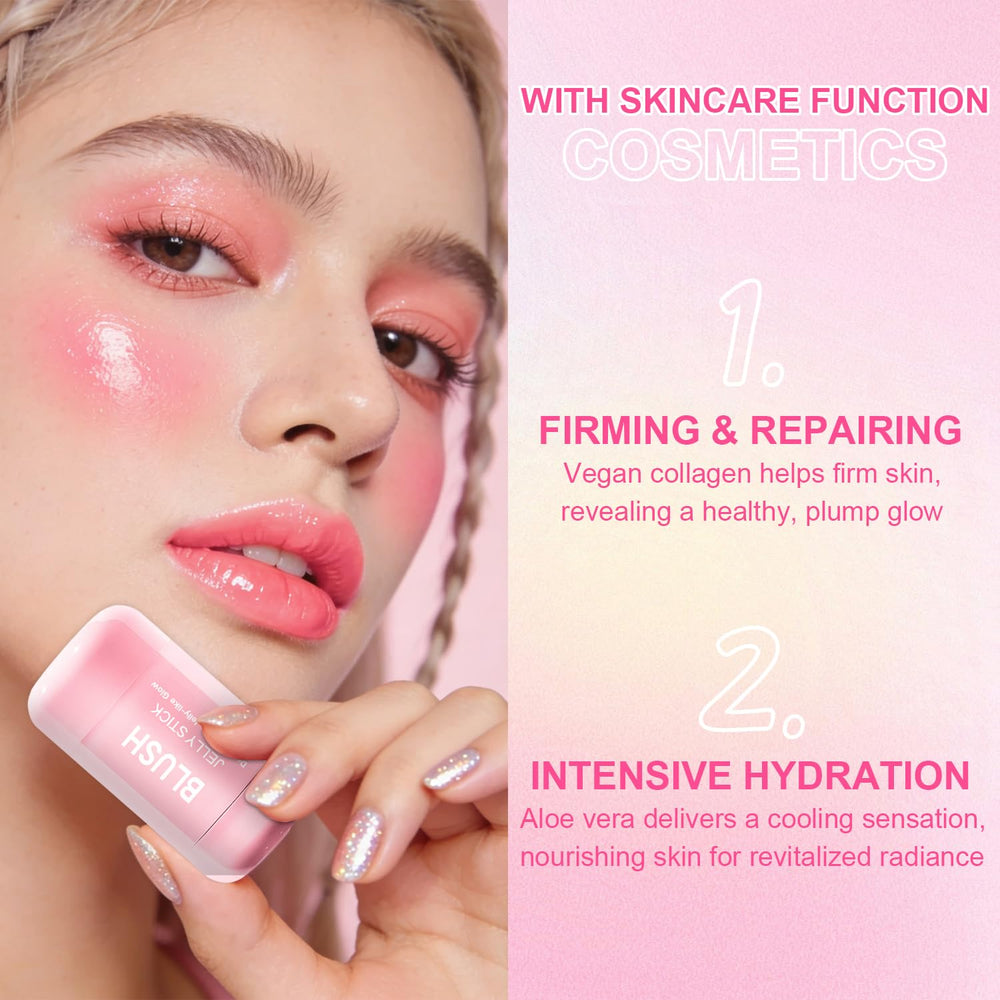 Topcent Jelly Blush Stick lightweight formula feels airy on skin